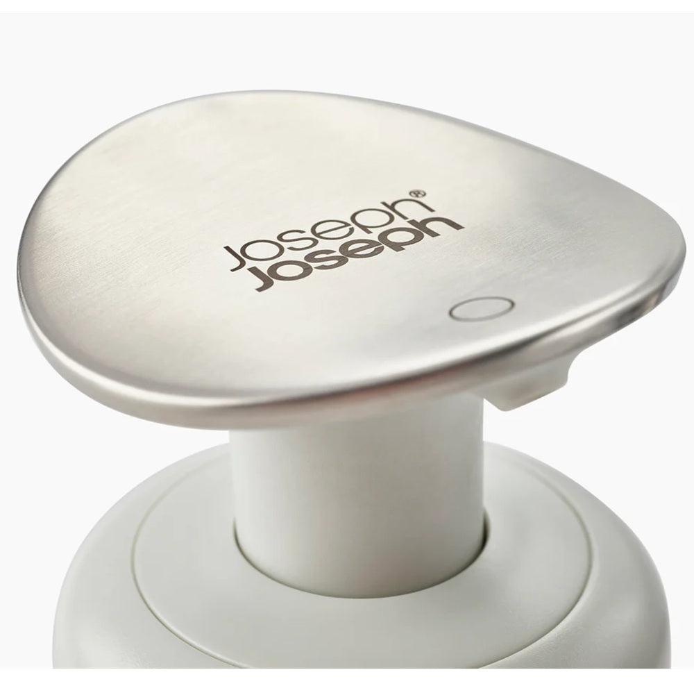 White soap dispenser with 'Joseph Joseph' branding on a white background