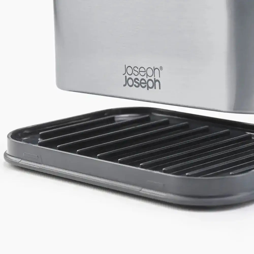 Gray portable grill with 'Joseph Joseph' branding on a white background