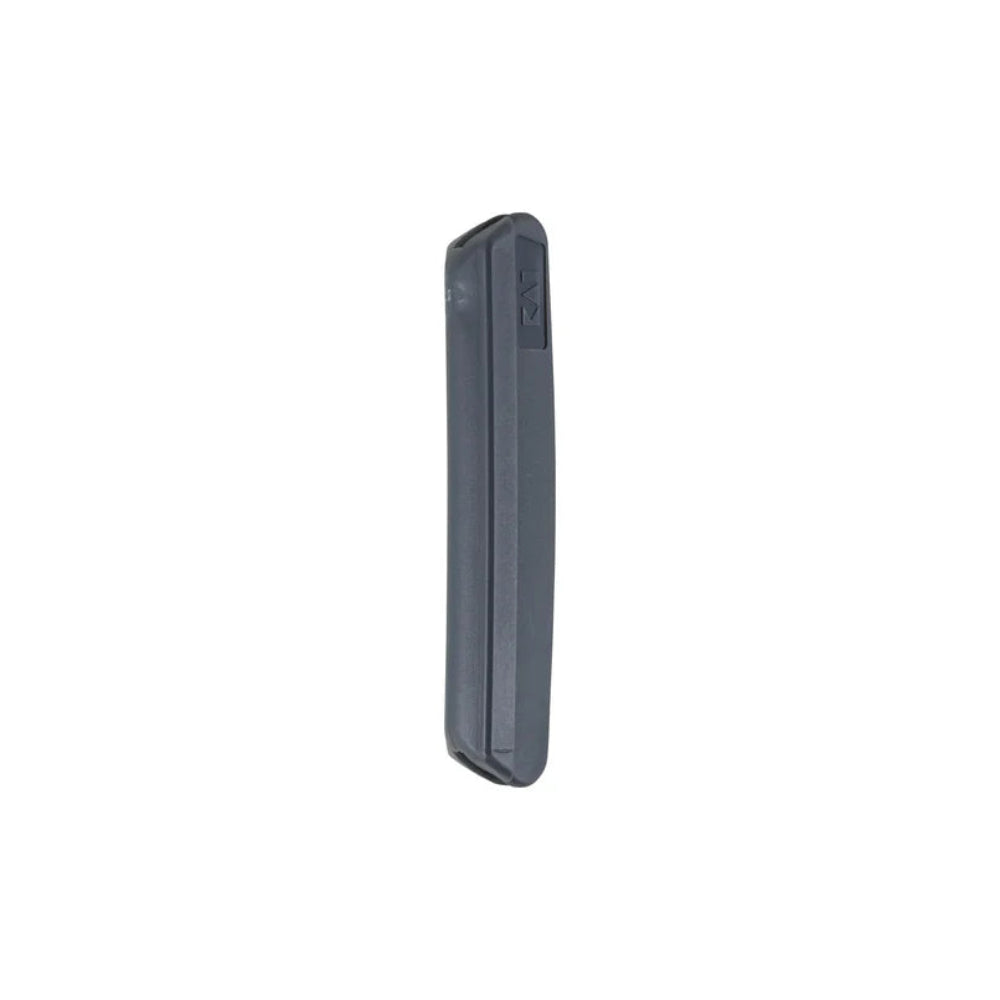 Black rectangular device on a white background