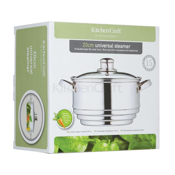 KitchenCraft Stainless Steel Universal Steamer 20cm