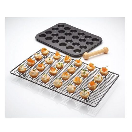 MasterClass Non-Stick 24 Hole Mini Pan with Tamper