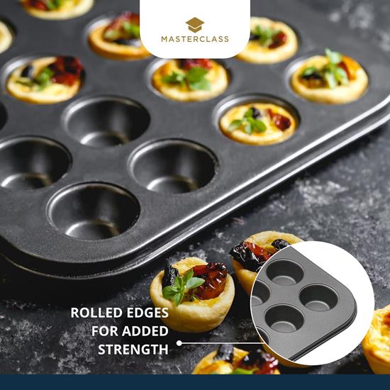 MasterClass Non-Stick 24 Hole Mini Pan with Tamper