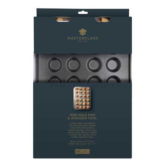 MasterClass Non-Stick 24 Hole Mini Pan with Tamper