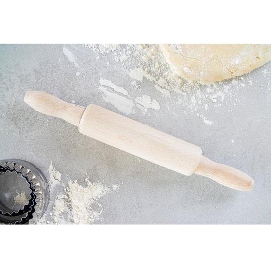 KitchenCraft Beech Wood Mini Revolving Rolling Pin