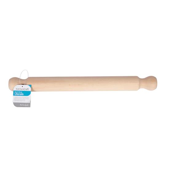 KitchenCraft Beech Wood Solid Rolling Pin 40cm