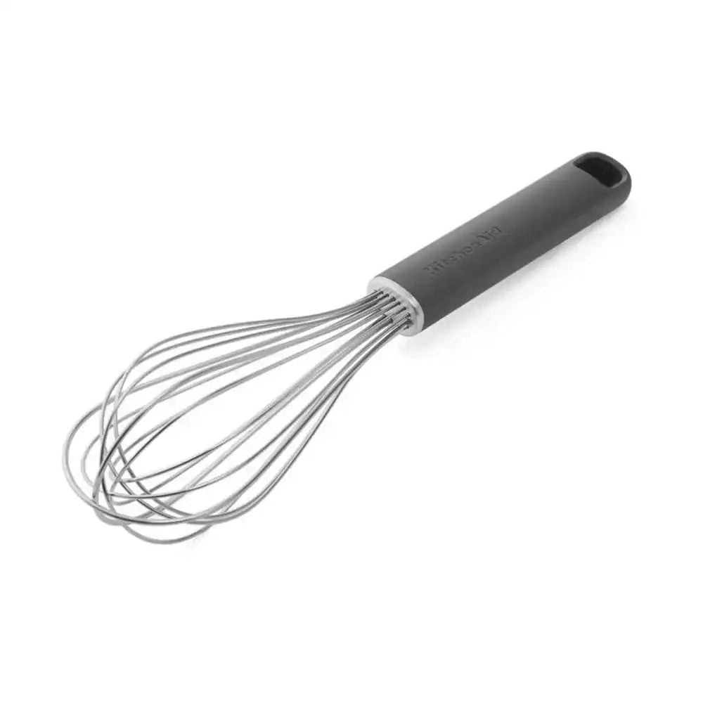 Black whisk on a white background