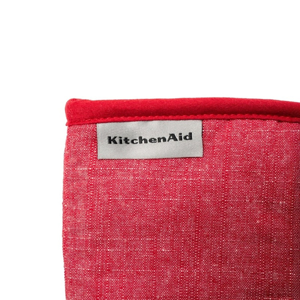 KitchenAid Soft Silicone Ribbed Oven Glove Red