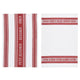 KitchenCraft Tea Towel Jacquard Dark Red Set of 2