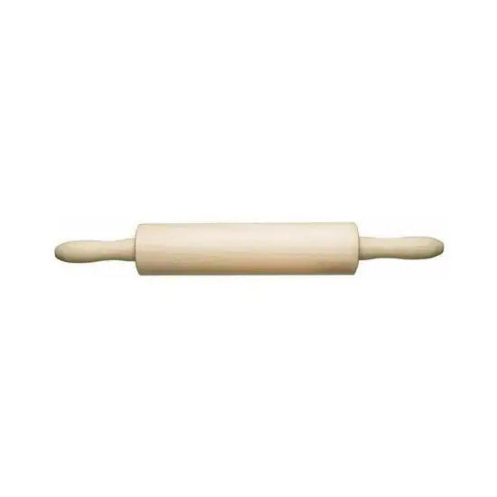 Wooden rolling pin on a white background