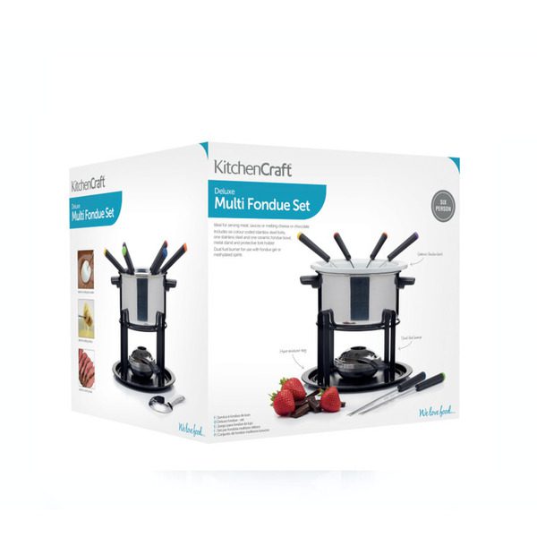 KitchenCraft Deluxe Stainless Steel Fondue Set