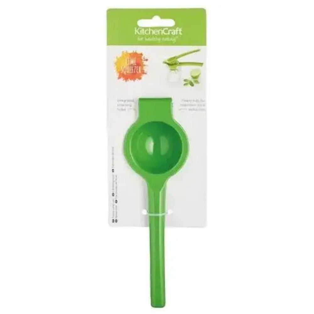 Green kitchen tool with packaging on a white background