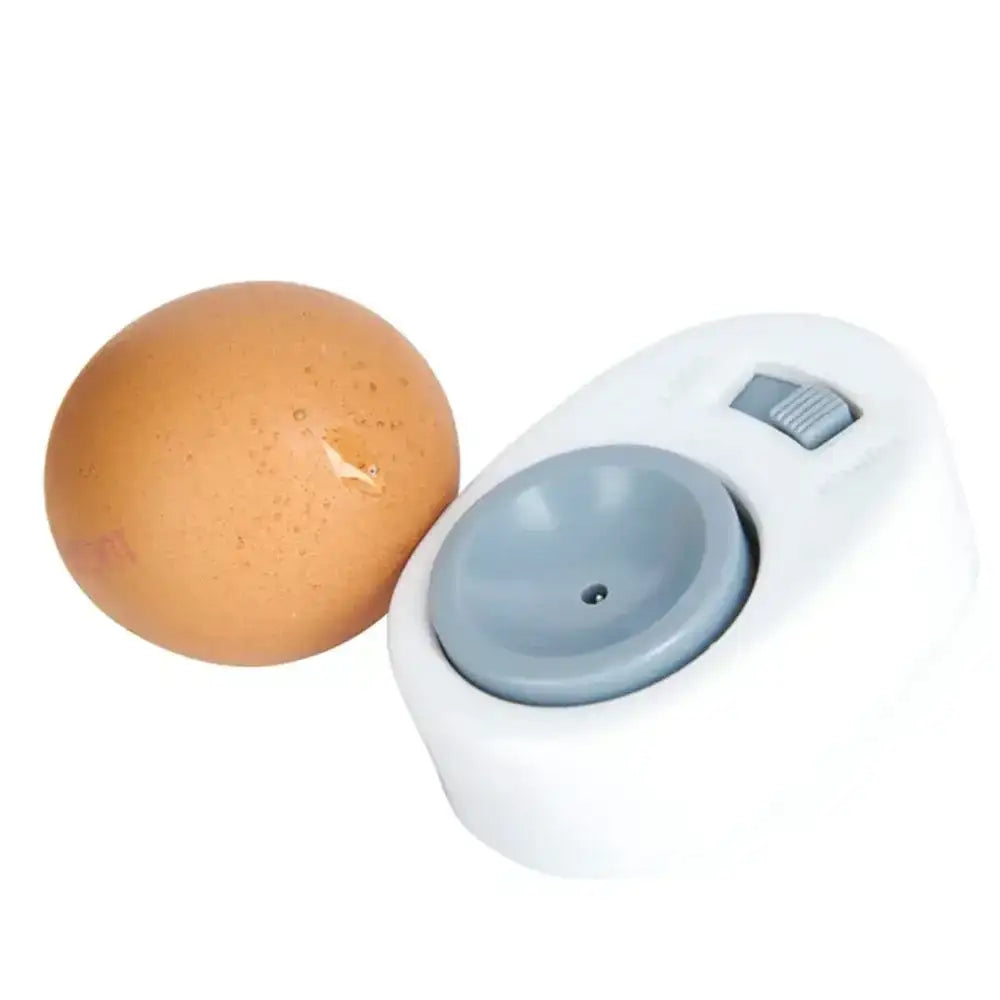 Egg and digital egg timer on a white background