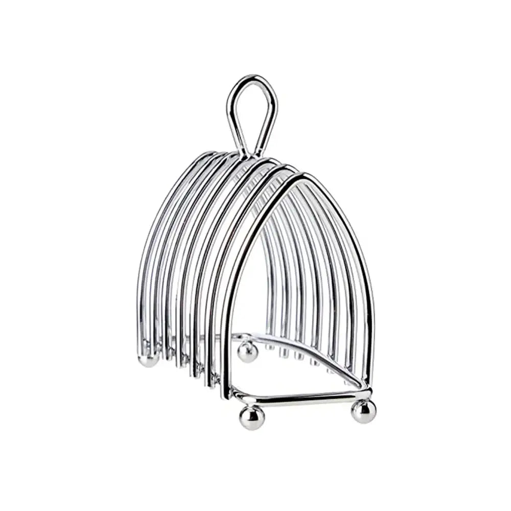 Metallic toast rack on a white background