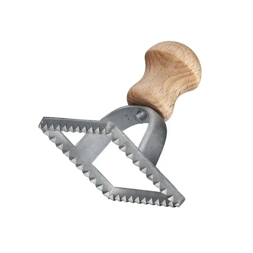 Cheesecloth strainer with wooden handle on a white background