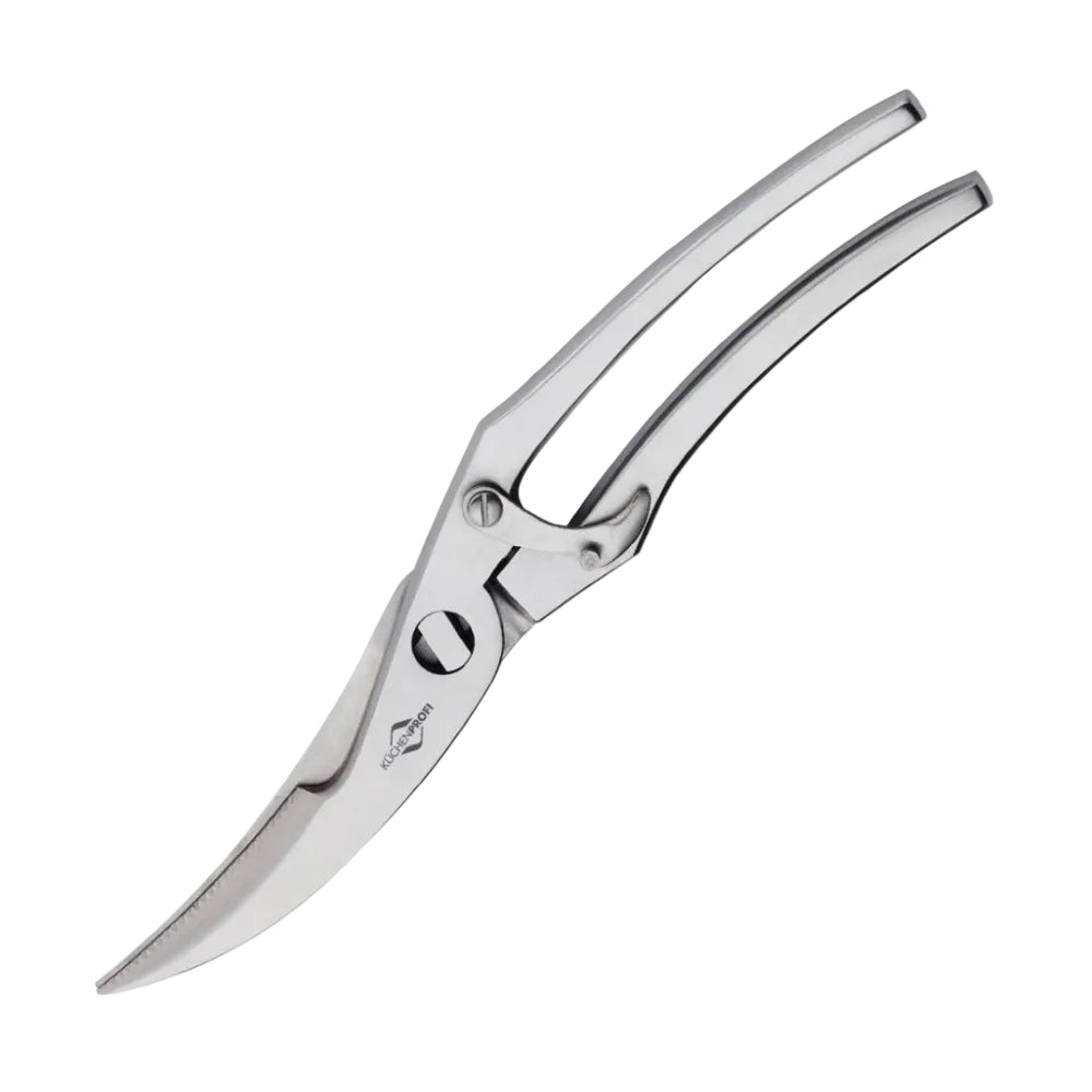 Metallic shears on a white background