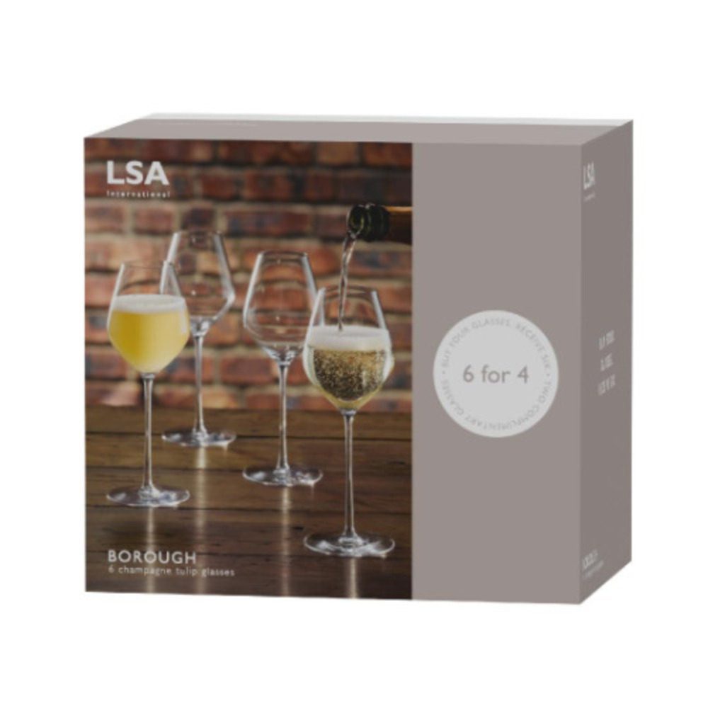 LSA International Borough Champagne Glass Set of 6