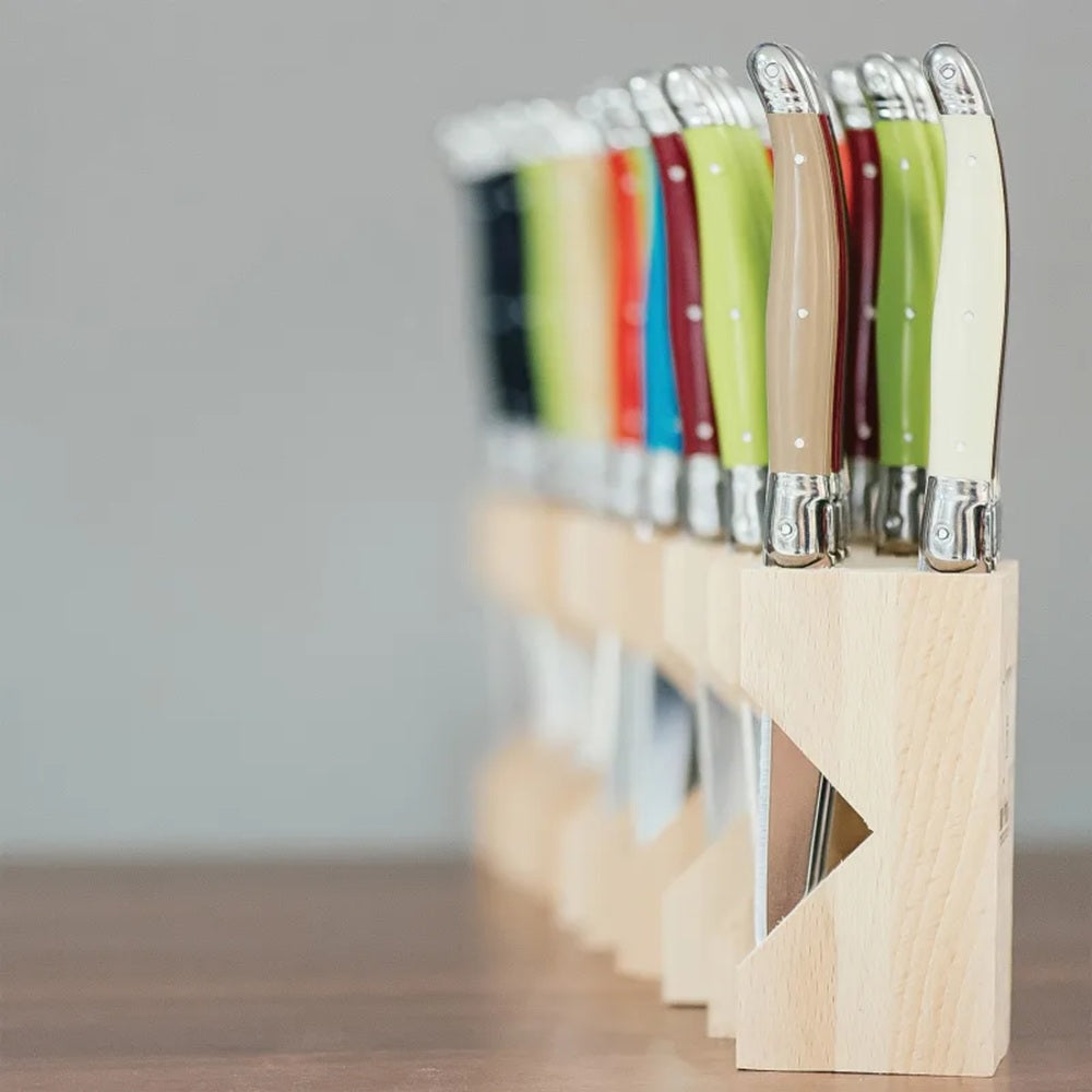 Laguiole Steak Knife Set With Stand Azure