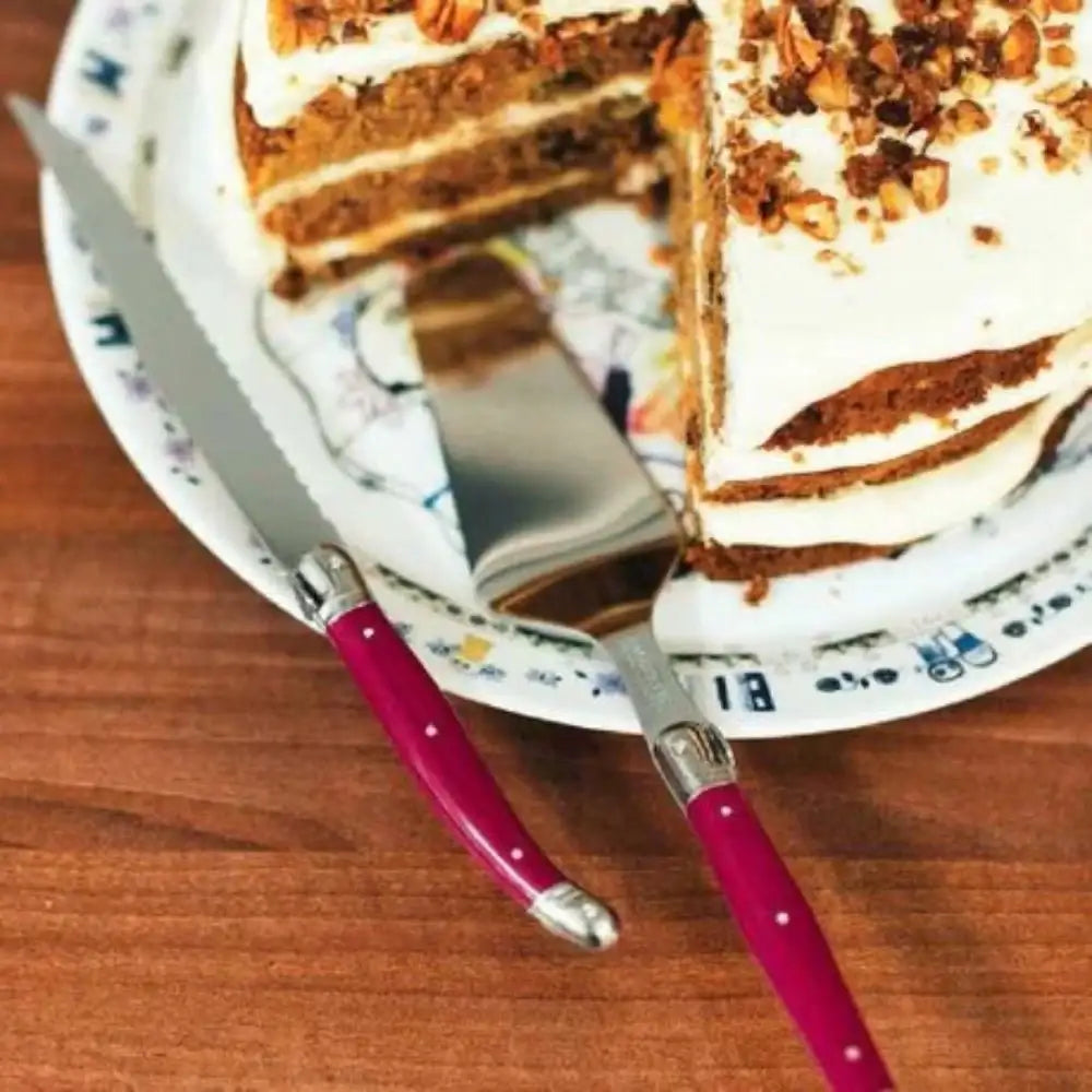 Laguiole by Andre Verdier Cake Server and Knife Set Cherry