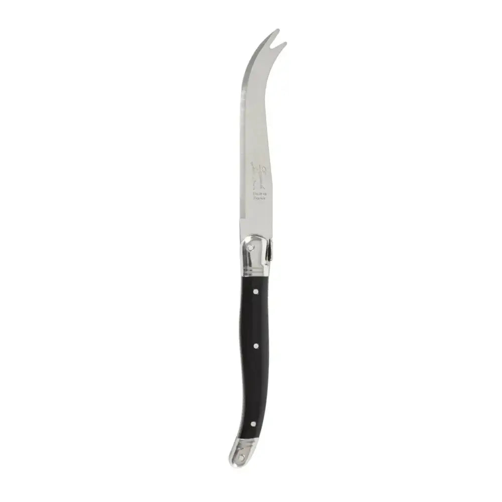 Butterfly knife with black handle on a white background