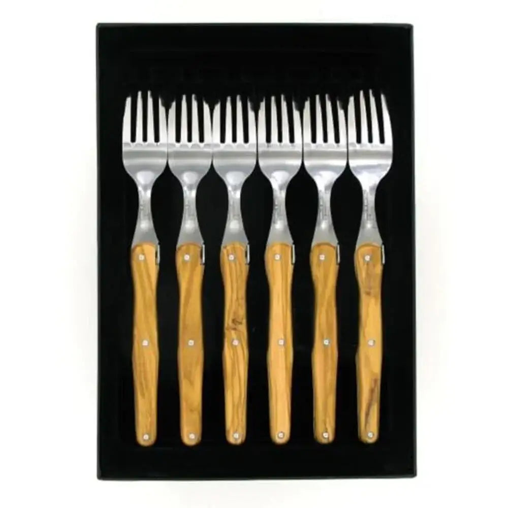 Laguiole by Andre Verdier Table Fork Set of 6 Olive Wood