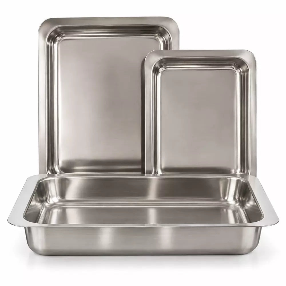 Le Morgan Stainless Steel Roasting Trays Set of 3