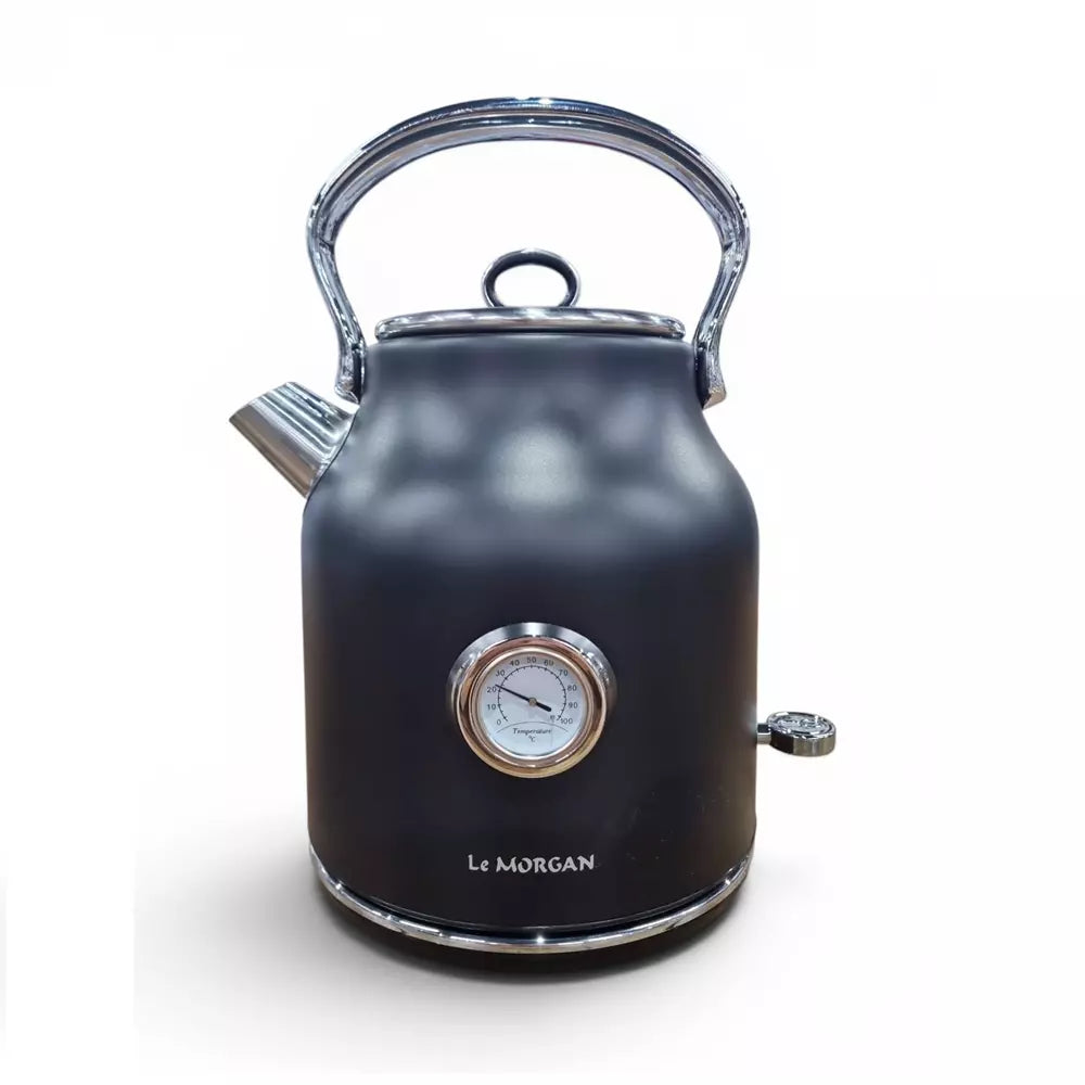 Le Morgan Renaissance Stainless Steel Kettle 1.7L Black