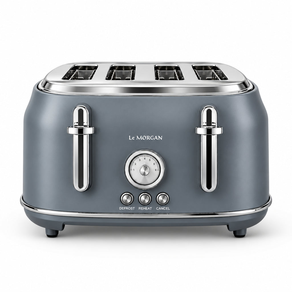 Le Morgan Grey toaster on a white background