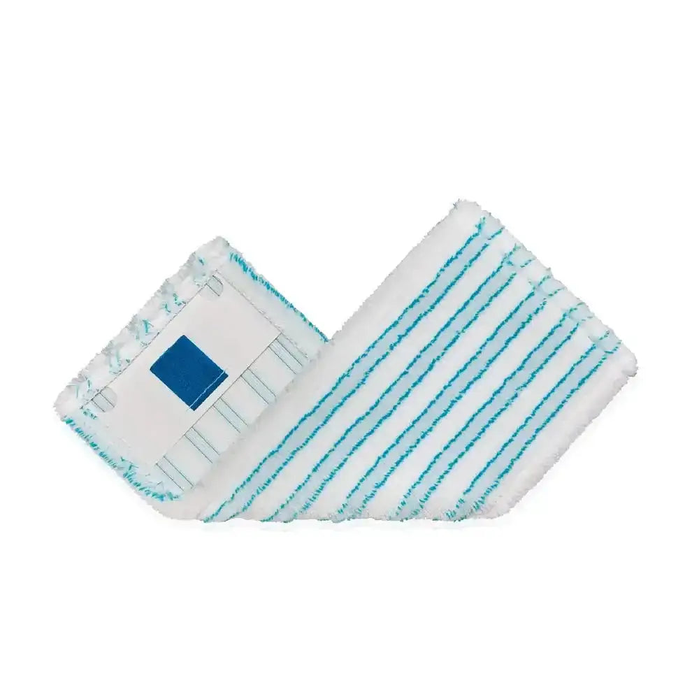 replacement cleaning cover with blue stripes and a blue square on a white background