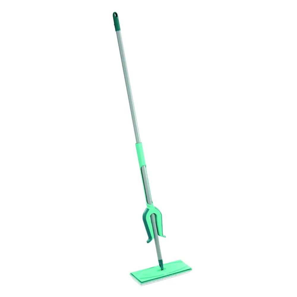 Green and gray cleaning tool on a white background