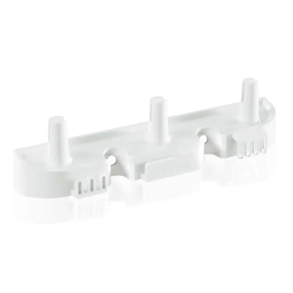 White plastic bracket on a white background