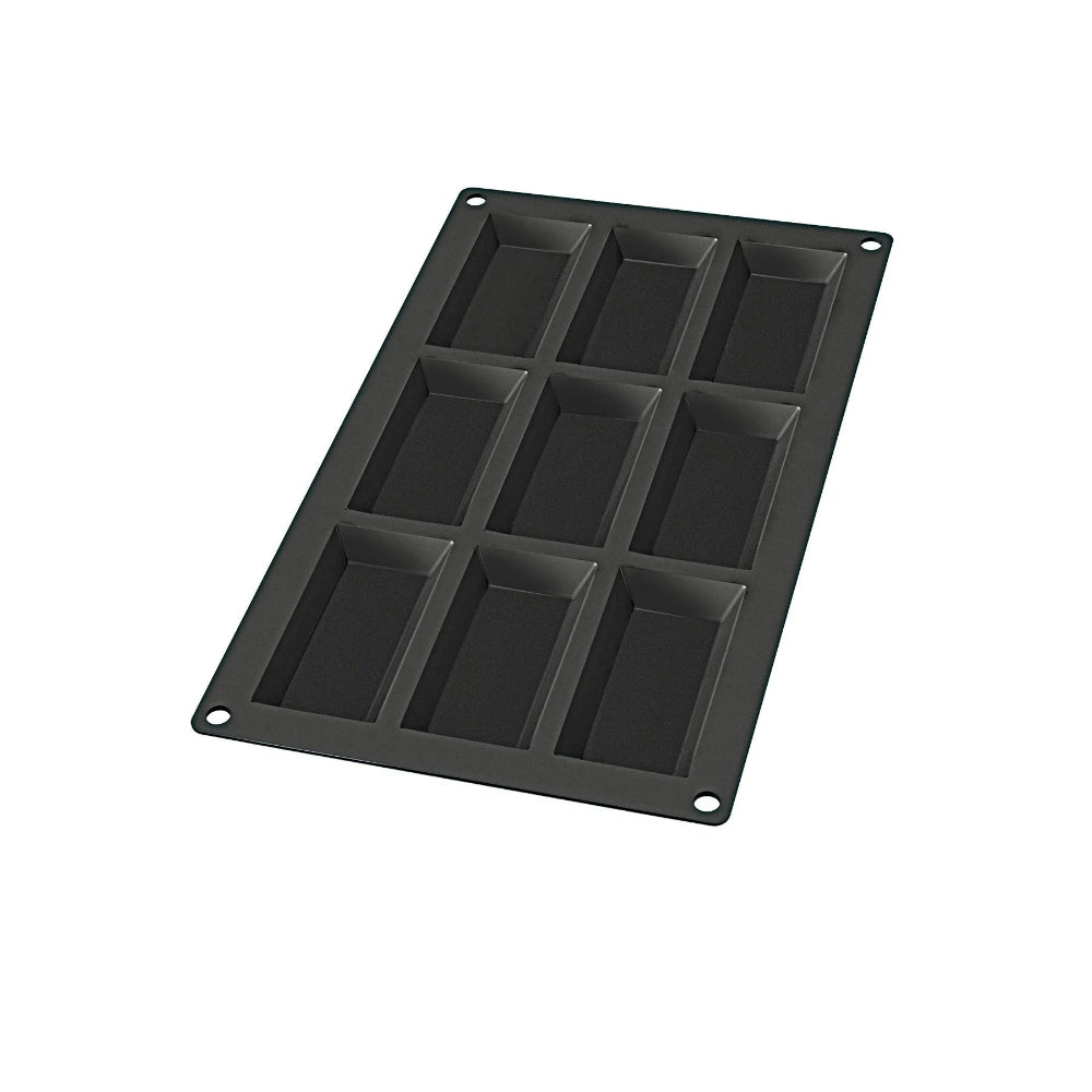 Black baking mould on a white background
