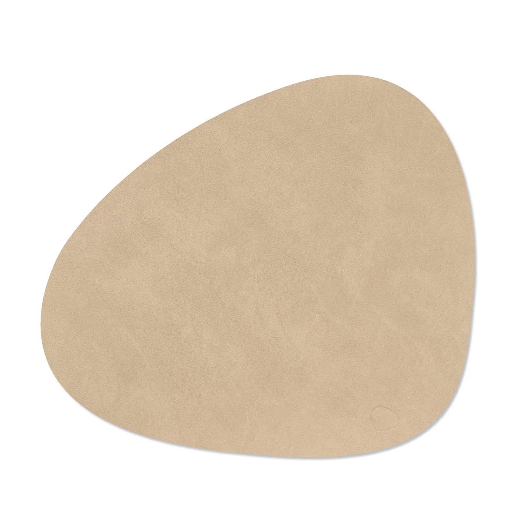 Beige leather placemat on white background