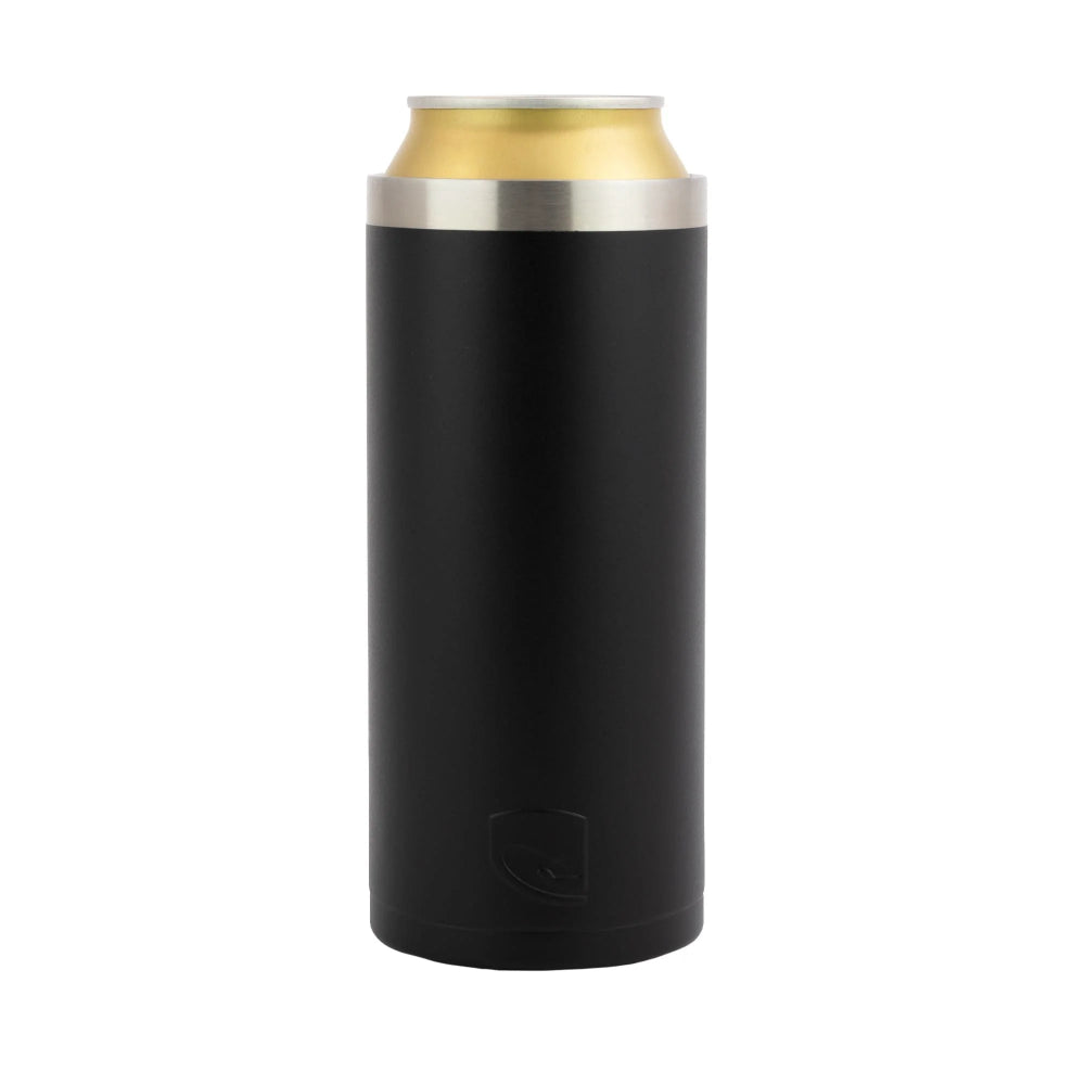 Black can cooler on a white background