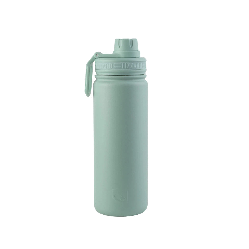 Light green Lizzard flask on a white background
