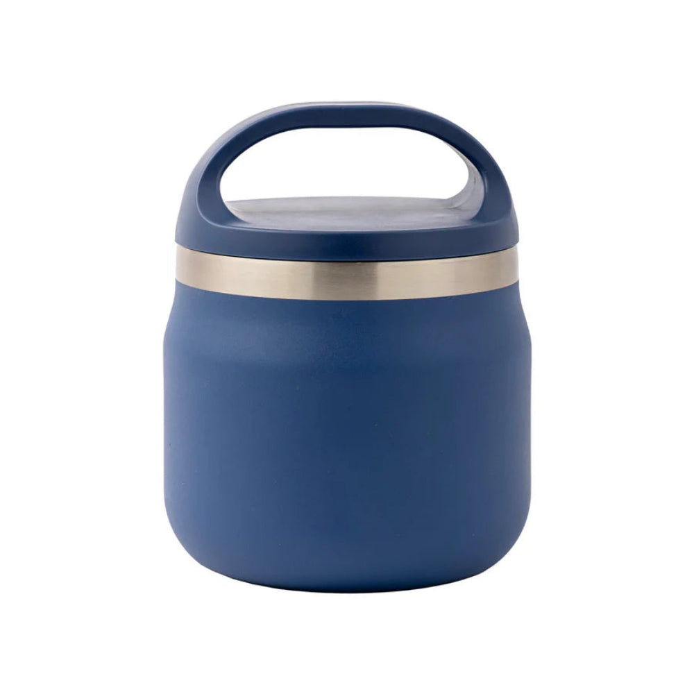 Blue food jar on a white background 