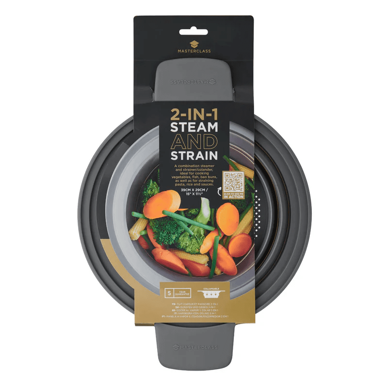 MasterClass Collapsible Silicone Steam and Strain Colander