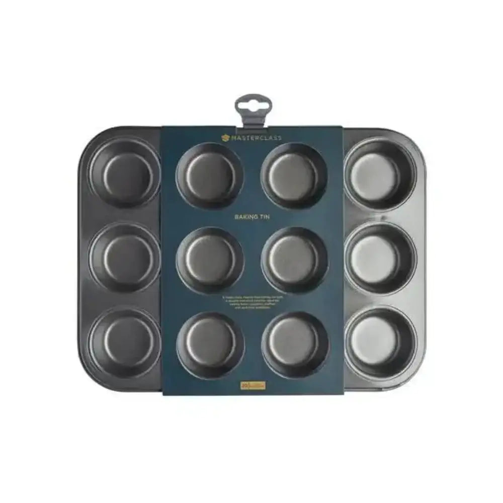 Muffin tin with six compartments in packaging on a white background