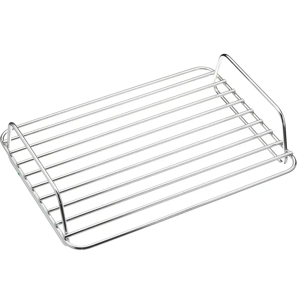 Metal cooling rack on a white background