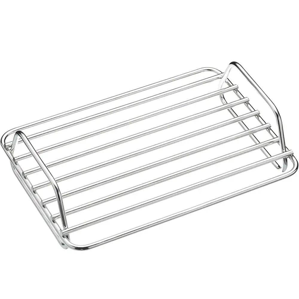 Metal wire rack on a white background