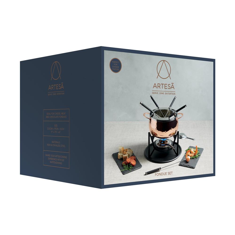 Masterclass Artesa Hammered Copper Fondue Set