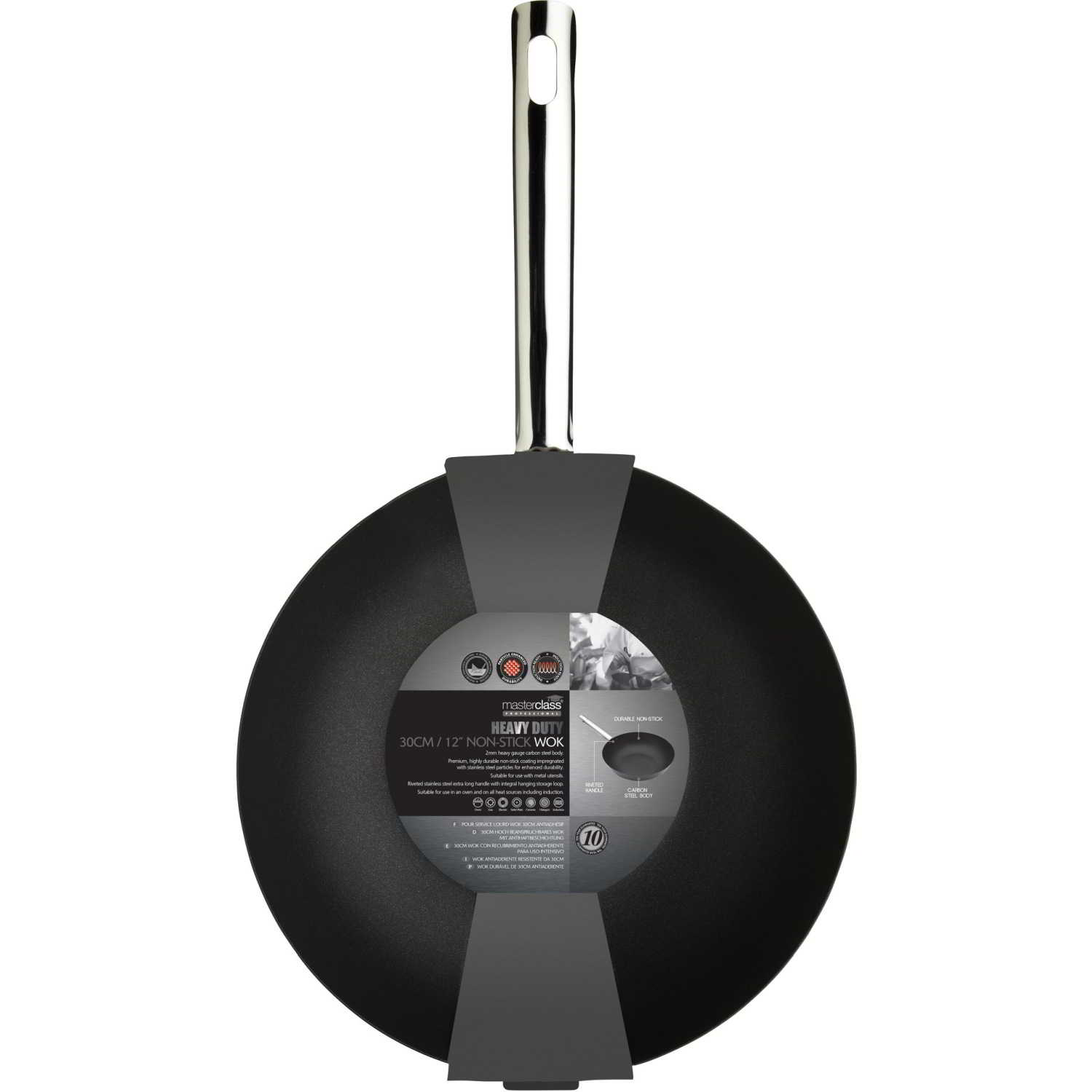 MasterClass non-stick professional wok with stainless steel handle from Cookin Stores