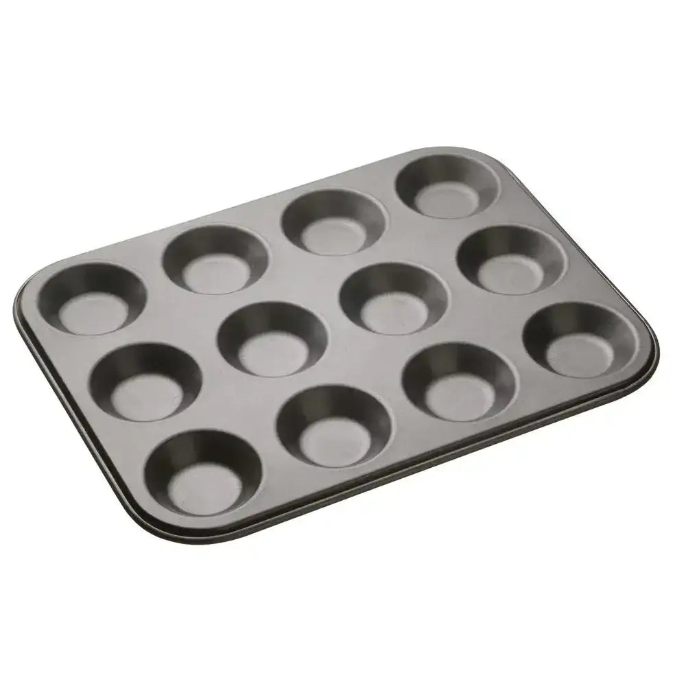 12-cup muffin tin on a white background