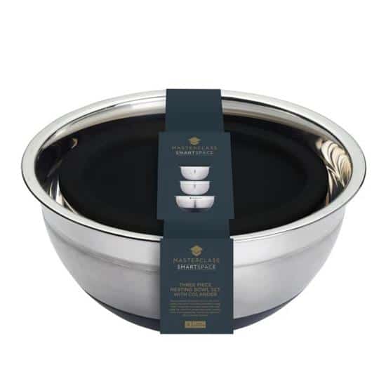 MasterClass Smart Space Stainless Steel 3 Piece Bowl Set