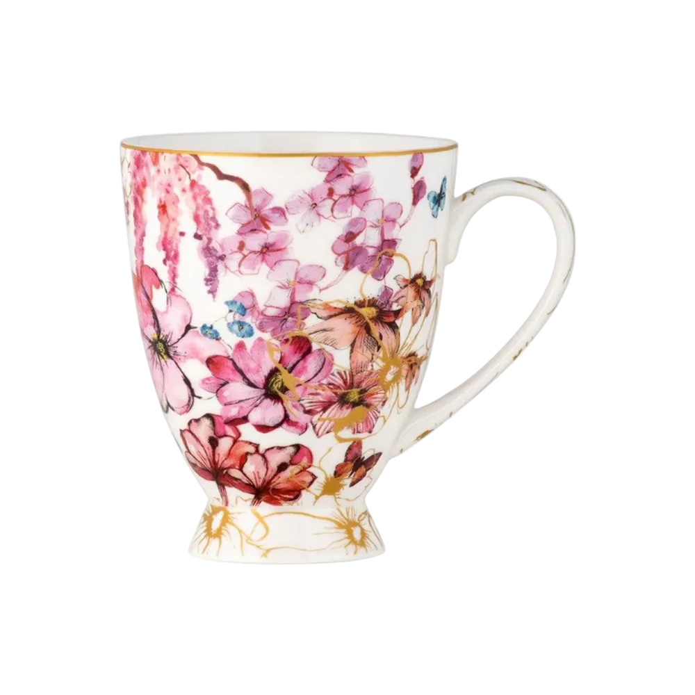 Mug with floral design on a white background
