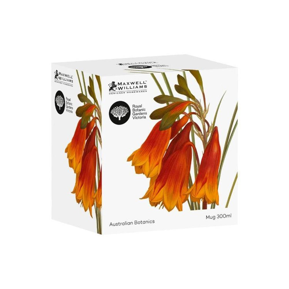 Maxwell & Williams mug packaging with Australian Botanics design on a white background