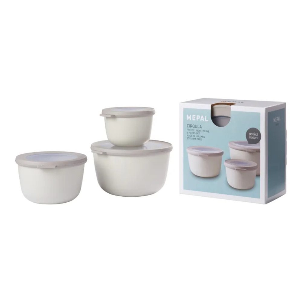 Mepal Cirqula Deep Bowl Nordic White Set of 3