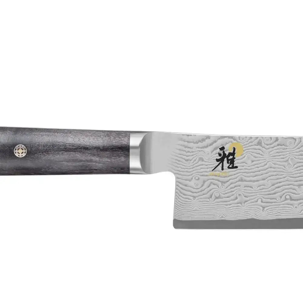 Textured knife with a wooden handle on a white background