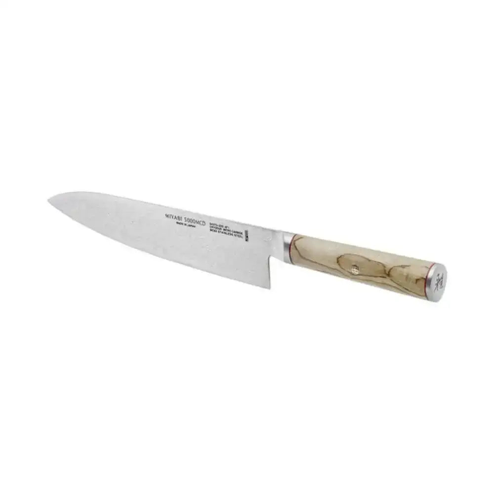 Knife with a wooden handle on a white background