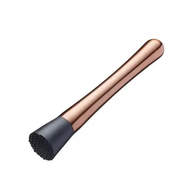 Copper cocktail muddler with black textured end, premium barware from Cookin Stores