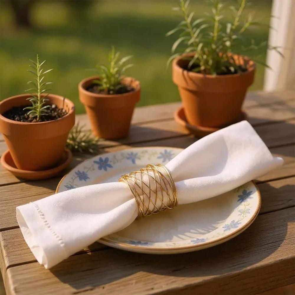 Nicolson Russell Gold-Wired Napkin Rings 4pc